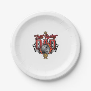 Plato De Papel Mejor Papá de Carreras Neumático Vintage Día del P