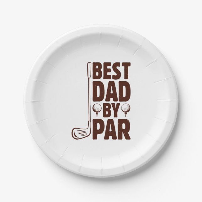 Plato De Papel Mejor Papá De Par Golf Dad (Anverso)