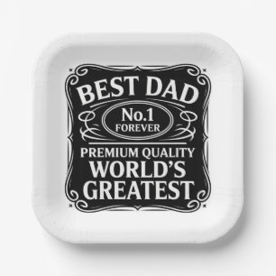 Plato De Papel Mejor Papá Nunca