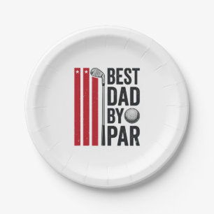 Plato De Papel Mejor Papá Por Par Golf Papá Diseño Vintage_1