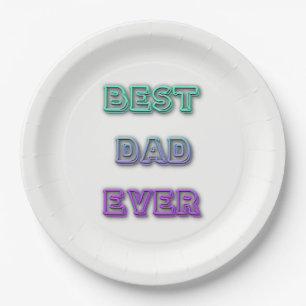 Plato De Papel MEJOR PAPÁ QUE NUNCA Llave 9"