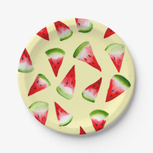 Plato De Papel Melaza acuática linda fruta