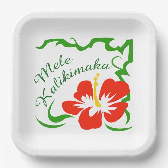 Plato De Papel Mele Kalikimaka (Anverso)