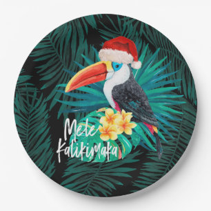 Plato De Papel Mele Kalikimaka Aves tropicales de la selva