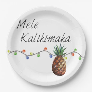 Plato De Papel Mele Kalikimaka - placas de papel del navidad