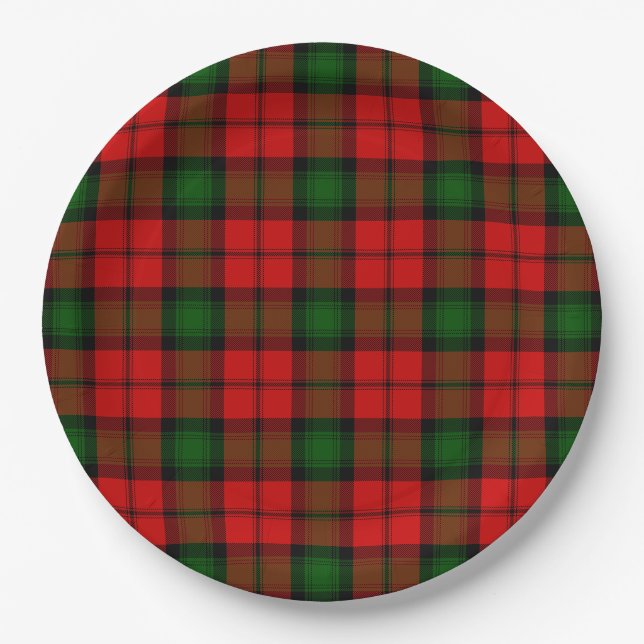 Plato De Papel Melocotonus tartan (Anverso)
