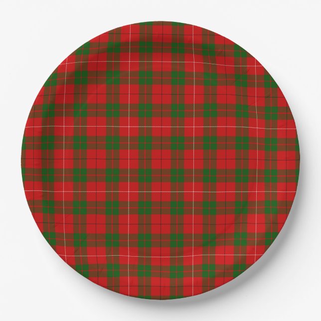 Plato De Papel Melocotonus tartan (Anverso)