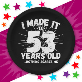 Plato De Papel Meme sarcástico de 53 años Funny cumpleaños número