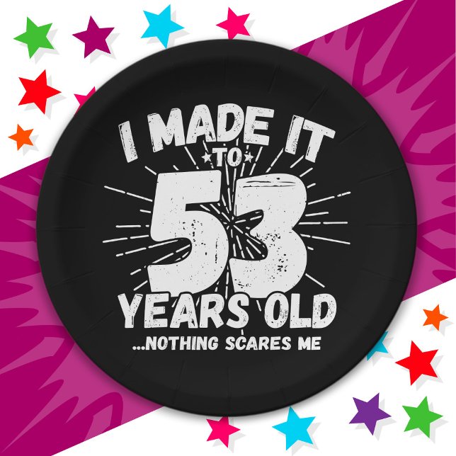 Plato De Papel Meme sarcástico de 53 años Funny cumpleaños número (Subido por el creador)