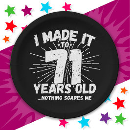 Plato De Papel Meme sarcástico de 71 años de antigüedad, 71 años 