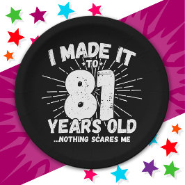 Plato De Papel Meme sarcástico de 81 años Gracioso cumpleaños 81