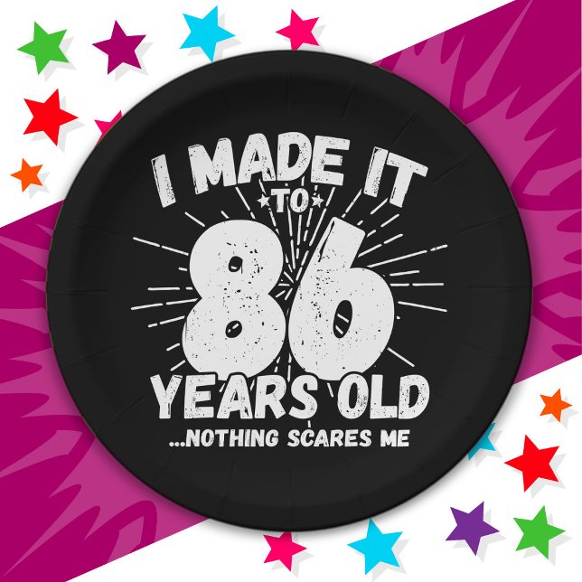 Plato De Papel Meme sarcástico de 86 años Gracioso cumpleaños 86 (Subido por el creador)