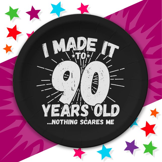 Plato De Papel Meme sarcástico de 90 años de antigüedad 90 cumple (Subido por el creador)