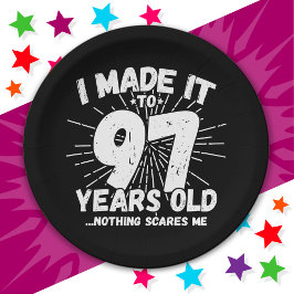 Plato De Papel Meme sarcástico de 97 años Gracioso cumpleaños 97