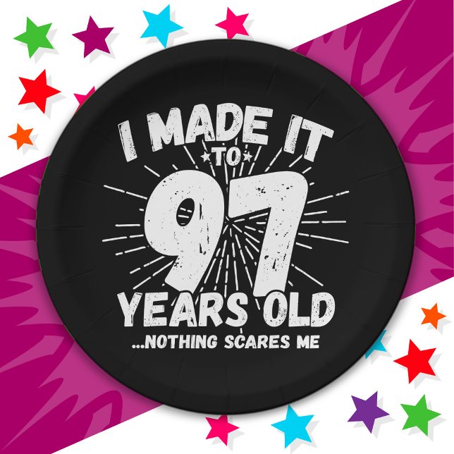 Plato De Papel Meme sarcástico de 97 años Gracioso cumpleaños 97 (Subido por el creador)