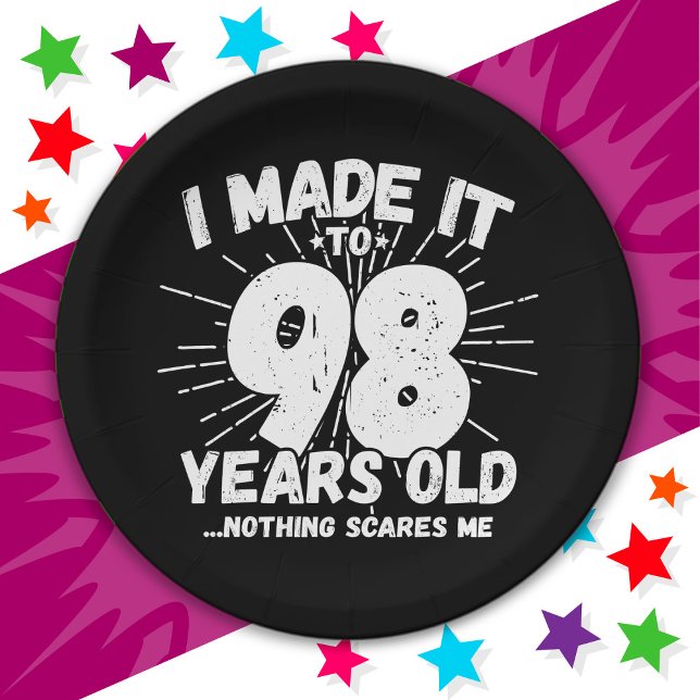 Plato De Papel Meme sarcástico de 98 años Gracioso cumpleaños 98 (Subido por el creador)