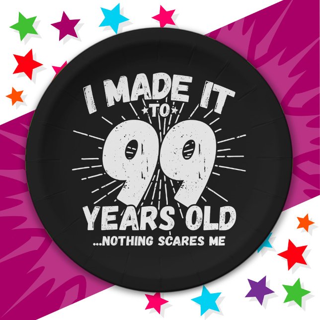 Plato De Papel Meme sarcástico de 99 años Gracioso cumpleaños 99 (Subido por el creador)
