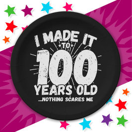 Plato De Papel Meme sarcástico de hace 100 años gracioso cumpleañ