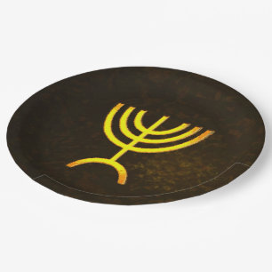 Plato De Papel Menorah Flame