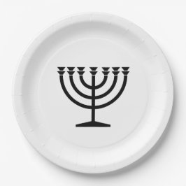 Plato De Papel Menorah judía (símbolo del judaísmo)