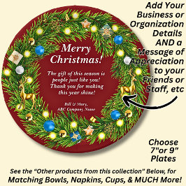 Plato De Papel Mensaje de nombre, Navidades de la oficina comerci