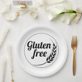 Plato De Papel Mensaje libre de gluten