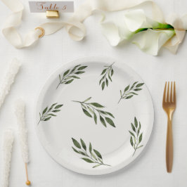 Plato De Papel Menús de Recepción de Boda Botánica Elegante