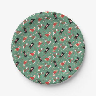 Plato De Papel Meowy Navidades Cats