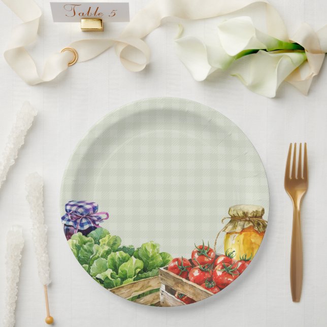 Plato De Papel Mercado de agricultores frescos Baby Shower de pro (Boda)