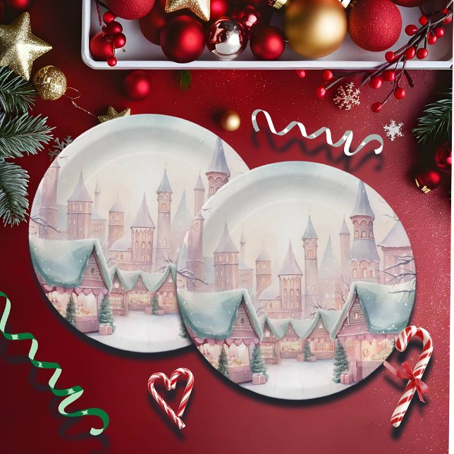 Plato De Papel Mercado de Navidades íntimos y rosados - Escena in (Subido por el creador)