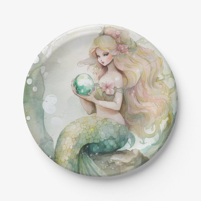 Plato De Papel Mermaid (Anverso)