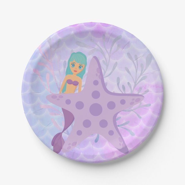 Plato De Papel Mermaid (Anverso)