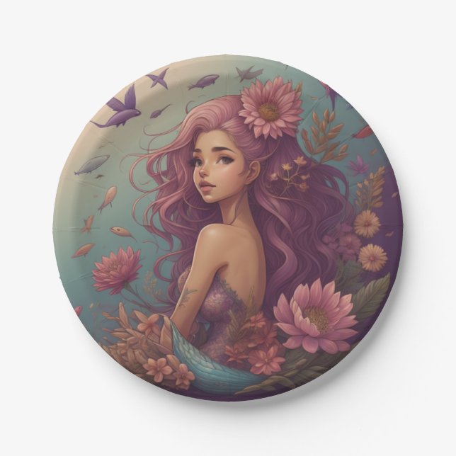 Plato De Papel Mermaid (Anverso)
