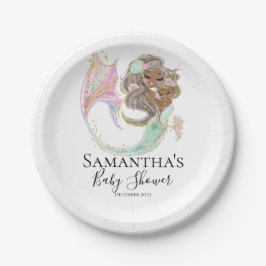 Plato De Papel Mermaid Baby Shower
