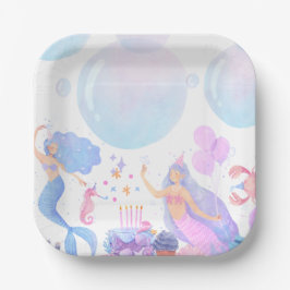 Plato De Papel Mermaid Birthday