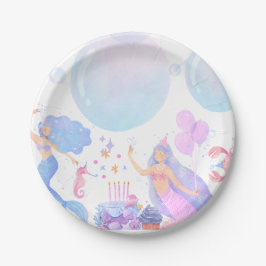 Plato De Papel Mermaid Birthday