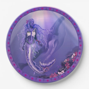 Plato De Papel Mermelada Purple Ocean