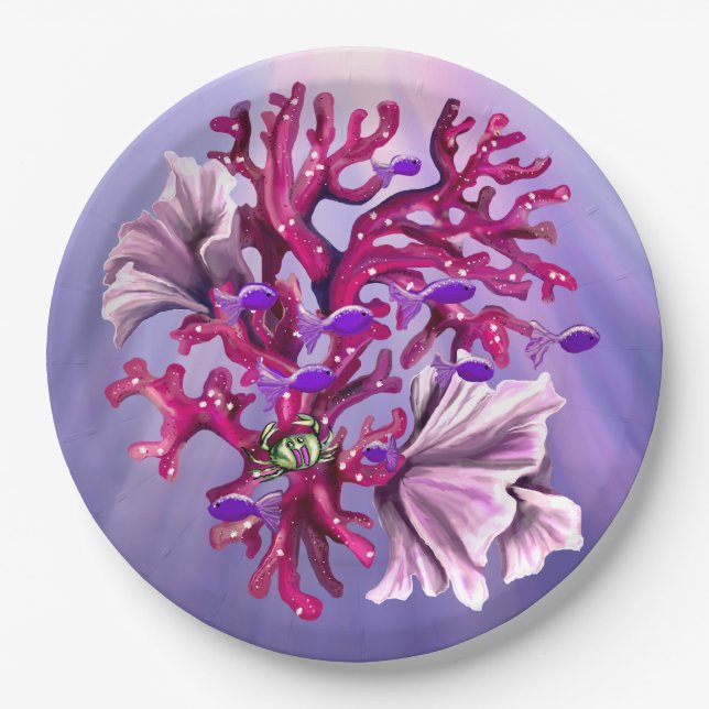 Plato De Papel Mermelada Purple Ocean (Anverso)