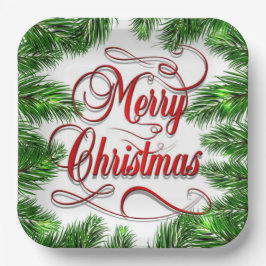 Plato De Papel Merry Christmas