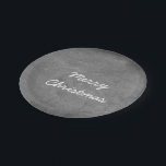 Plato De Papel Merry Christmas Black White Chalkboard Typografía<br><div class="desc">Feliz Navidad Navidad Temporada Temporada Temporada de Cartón blanco y negro Aspecto de la tipografía de escritura a mano,  puedes cambiar todo el texto</div>