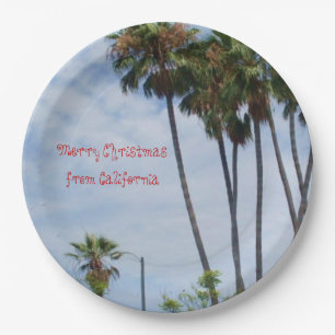 PLATO DE PAPEL MERRY CHRISTMAS DE CALIFORNIA