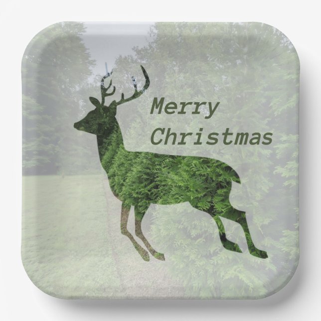 Plato De Papel Merry Christmas Leaping Paper Plate (Anverso)