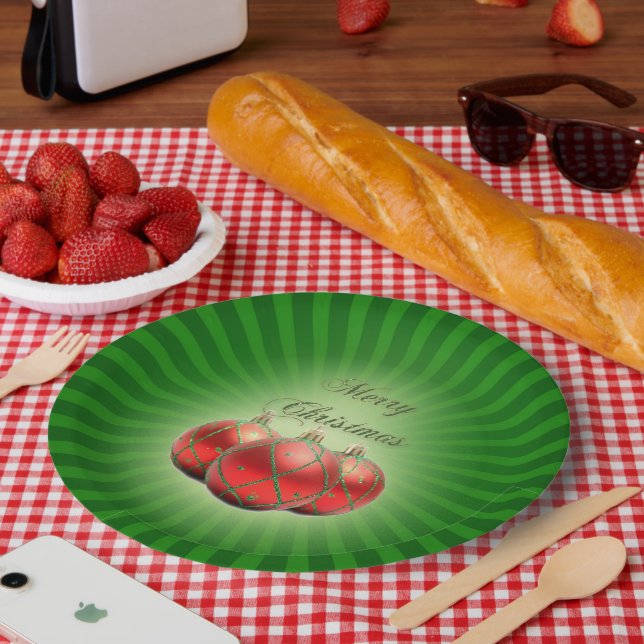 Plato De Papel Merry Christmas Paper Plate (Picnic)