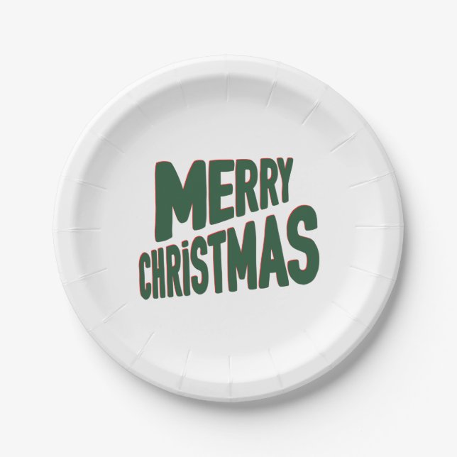 Plato De Papel Merry Christmas Paper Plates (Anverso)