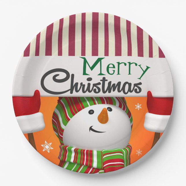 Plato De Papel Merry Christmas Paper Plates (Anverso)
