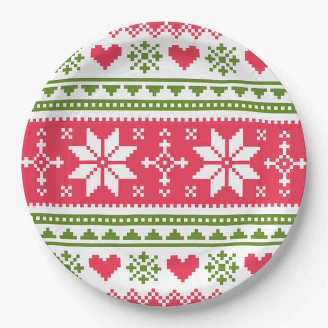 Plato De Papel Merry Christmas pattern 3 (Anverso)