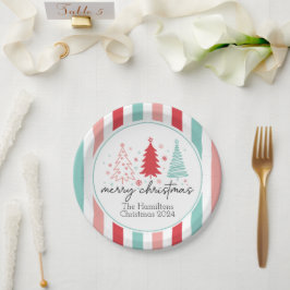 Plato De Papel Merry Christmas Personalizado Paper Plates