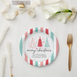 Plato De Papel Merry Christmas Personalizado Paper Plates