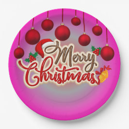 Plato De Papel Merry Christmas Plate