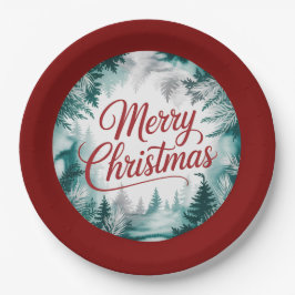 Plato De Papel Merry Christmas Plate